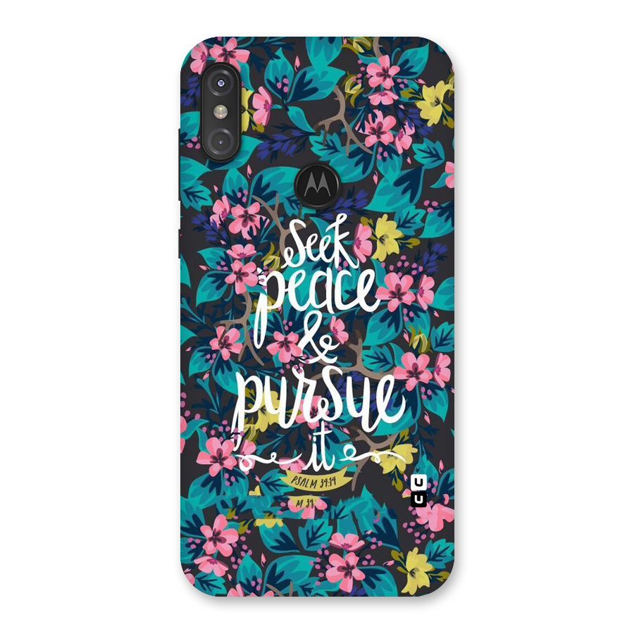 Seek Peace Back Case for Motorola One Power