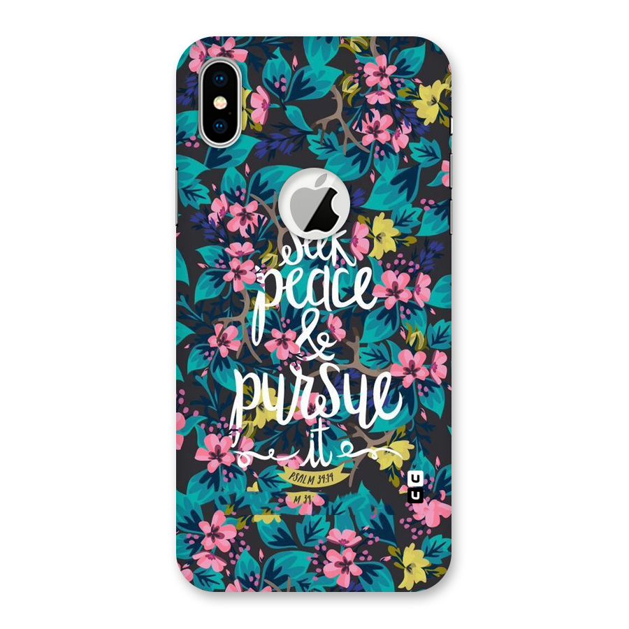 Seek Peace Back Case for iPhone X Logo Cut