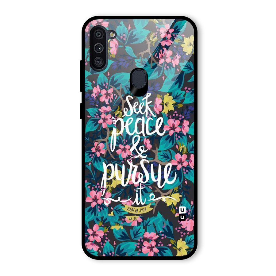 Seek Peace Glass Back Case for Galaxy M11