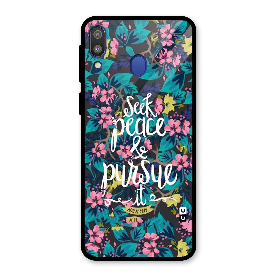 Seek Peace Glass Back Case for Galaxy M20
