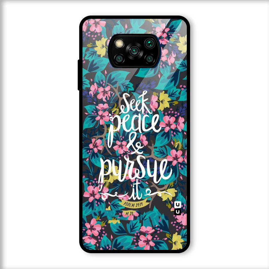 Seek Peace Glass Back Case for Poco X3