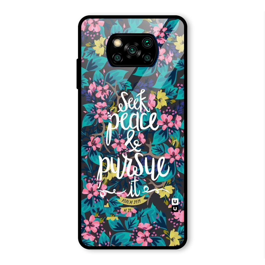 Seek Peace Glass Back Case for Poco X3 Pro