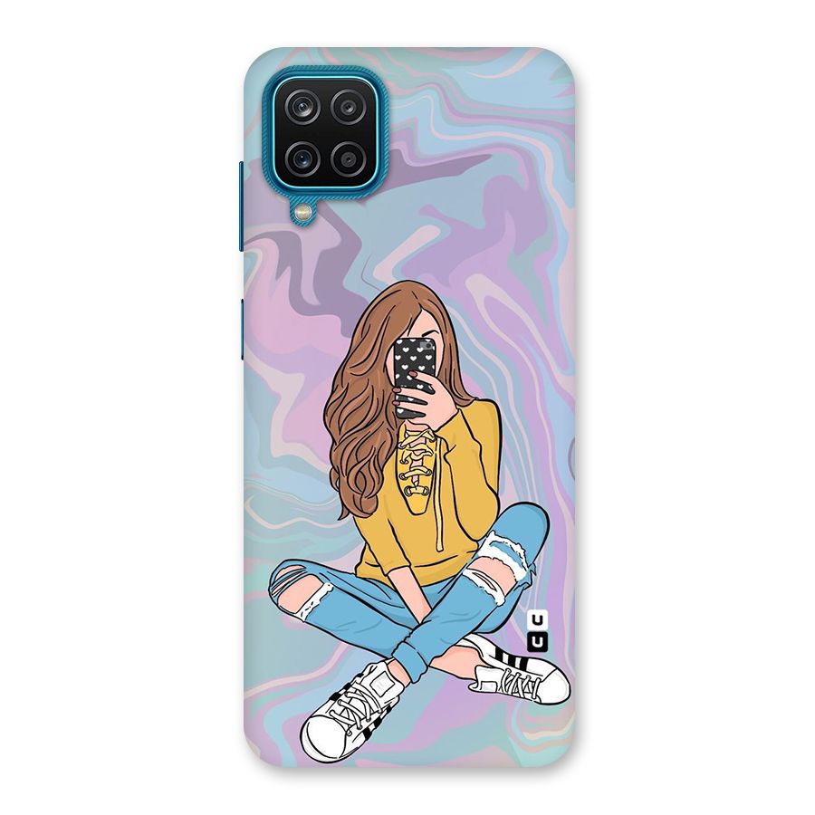 Selfie Girl Illustration Back Case for Galaxy F12