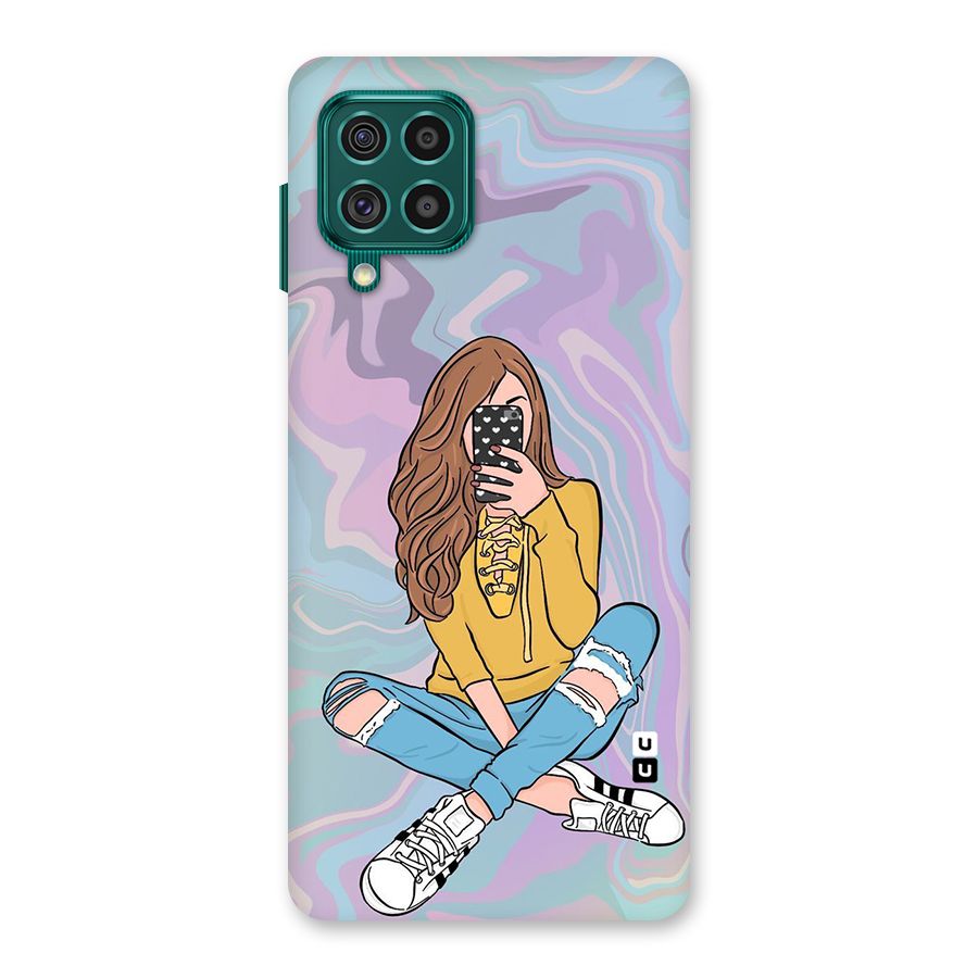 Selfie Girl Illustration Back Case for Galaxy F62