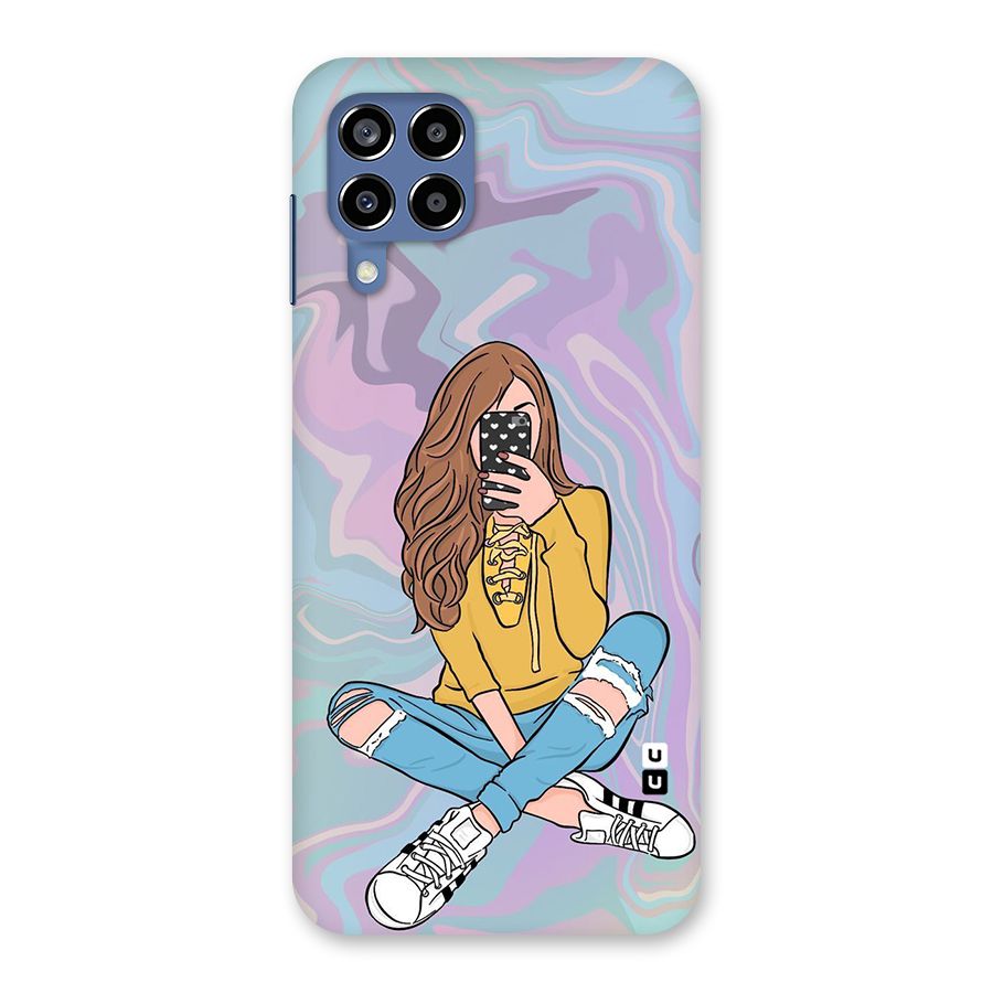 Selfie Girl Illustration Back Case for Galaxy M53 5G