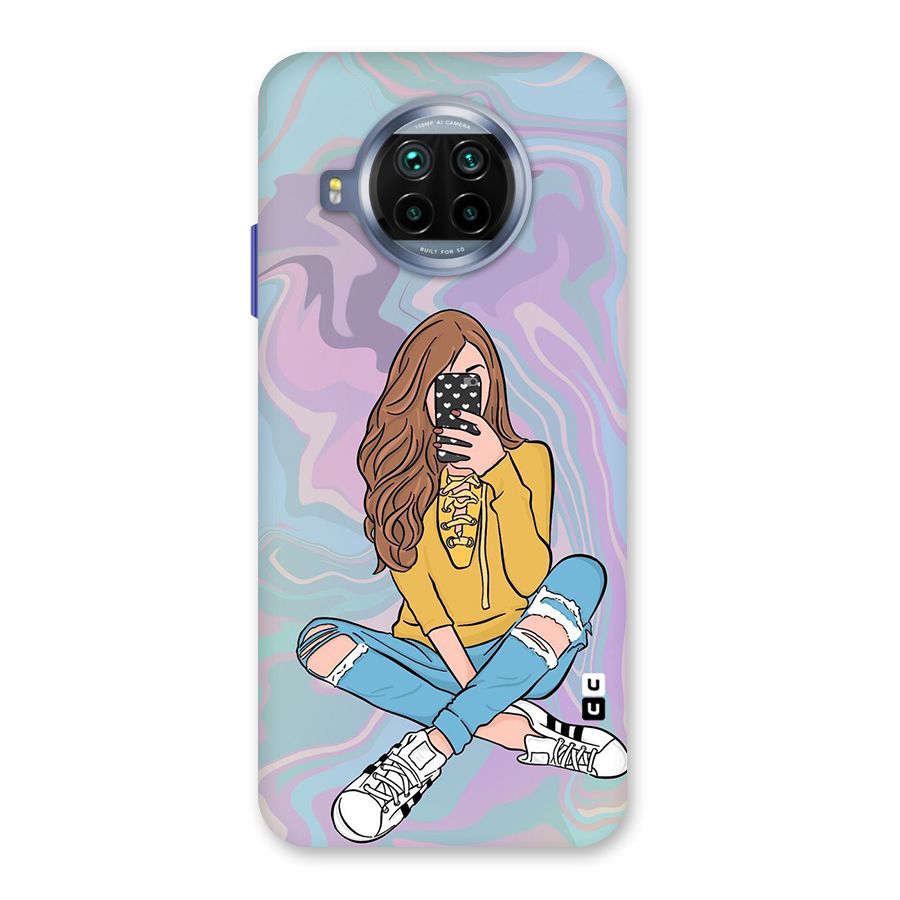 Selfie Girl Illustration Back Case for Mi 10i