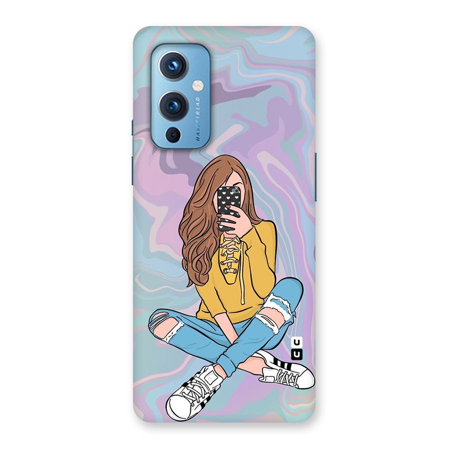 Selfie Girl Illustration Back Case for OnePlus 9