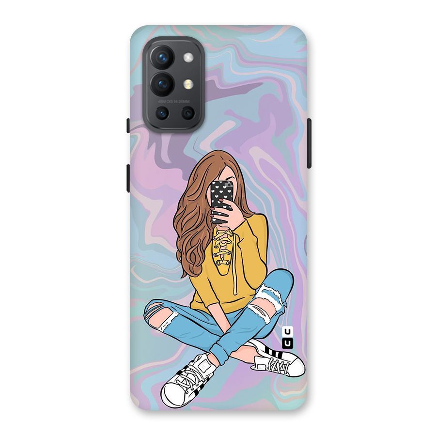Selfie Girl Illustration Back Case for OnePlus 9R