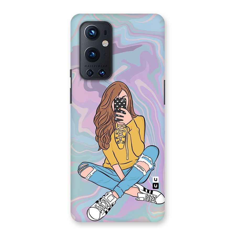 Selfie Girl Illustration Back Case for OnePlus 9 Pro