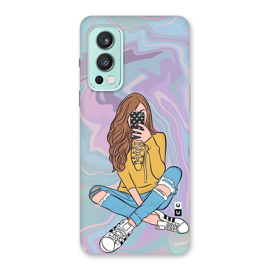 Selfie Girl Illustration Back Case for OnePlus Nord 2 5G