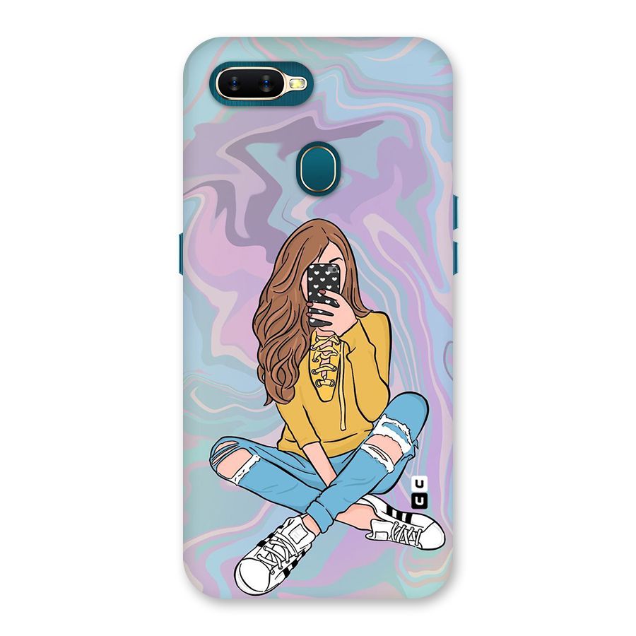 Selfie Girl Illustration Back Case for Oppo A11k
