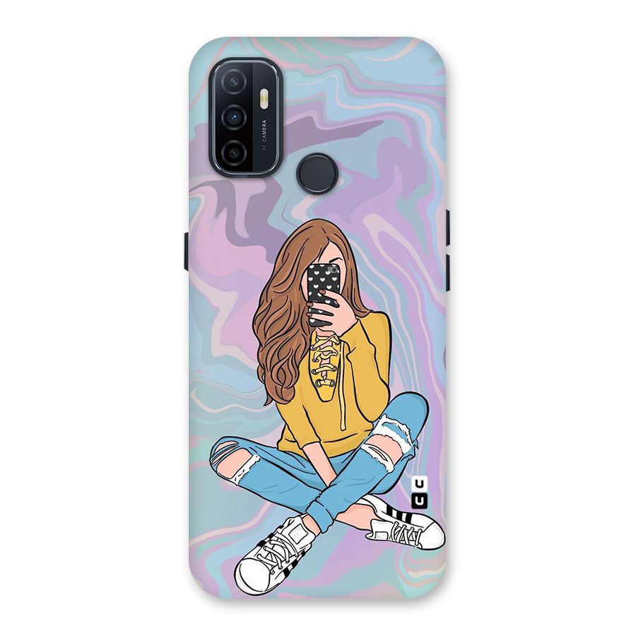 Selfie Girl Illustration Back Case for Oppo A32