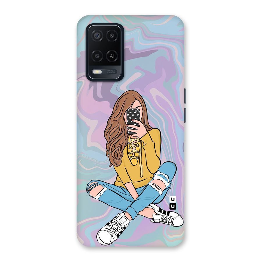 Selfie Girl Illustration Back Case for Oppo A54