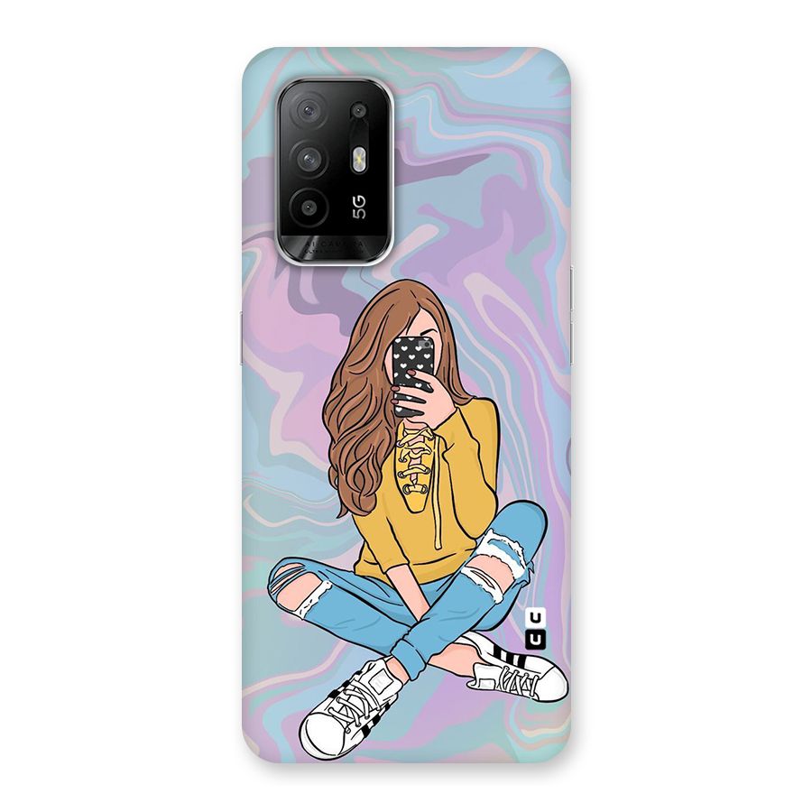 Selfie Girl Illustration Back Case for Oppo F19 Pro Plus 5G