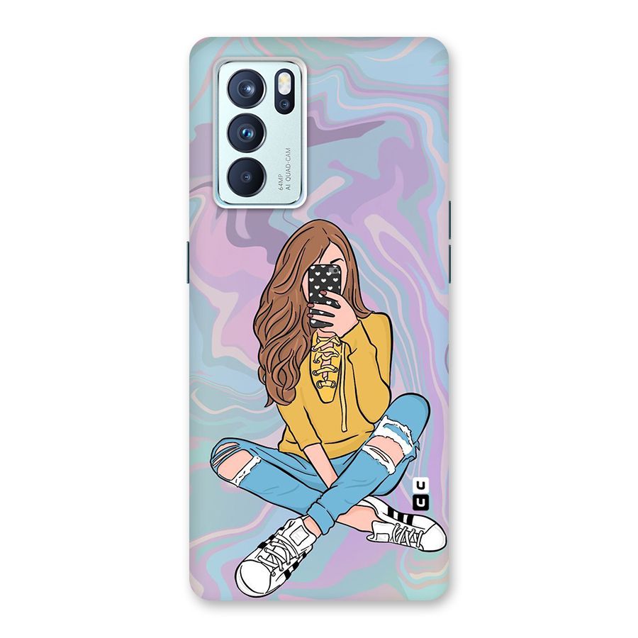 Selfie Girl Illustration Back Case for Oppo Reno6 Pro 5G
