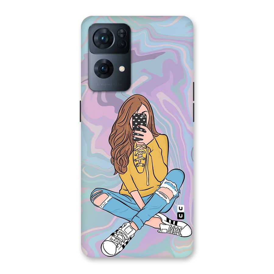 Selfie Girl Illustration Back Case for Oppo Reno7 Pro 5G