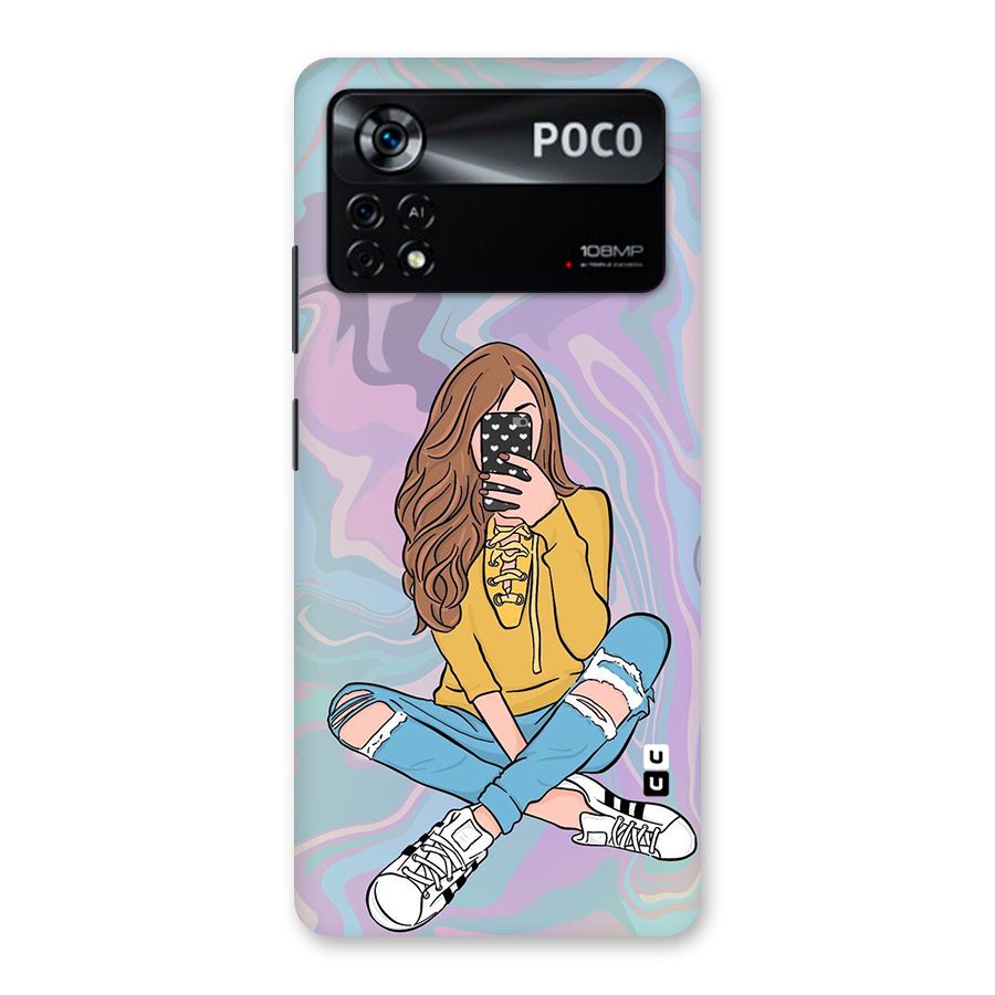 Selfie Girl Illustration Back Case for Poco X4 Pro 5G