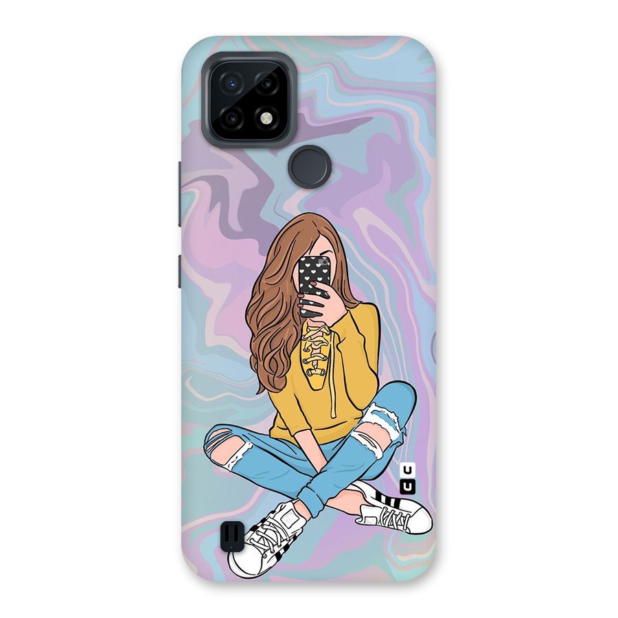 Selfie Girl Illustration Back Case for Realme C21