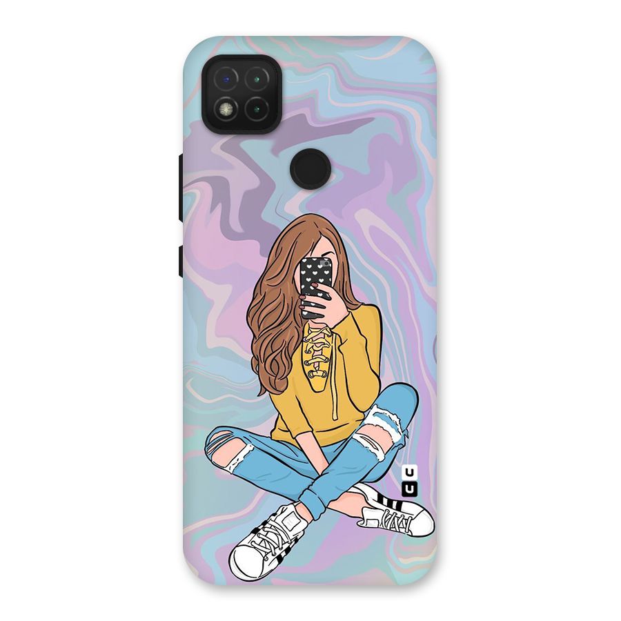 Selfie Girl Illustration Back Case for Redmi 9