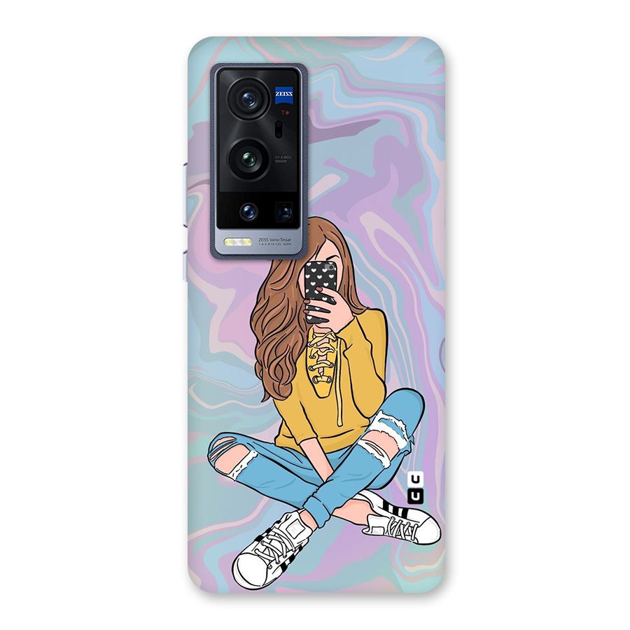 Selfie Girl Illustration Back Case for Vivo X60 Pro Plus
