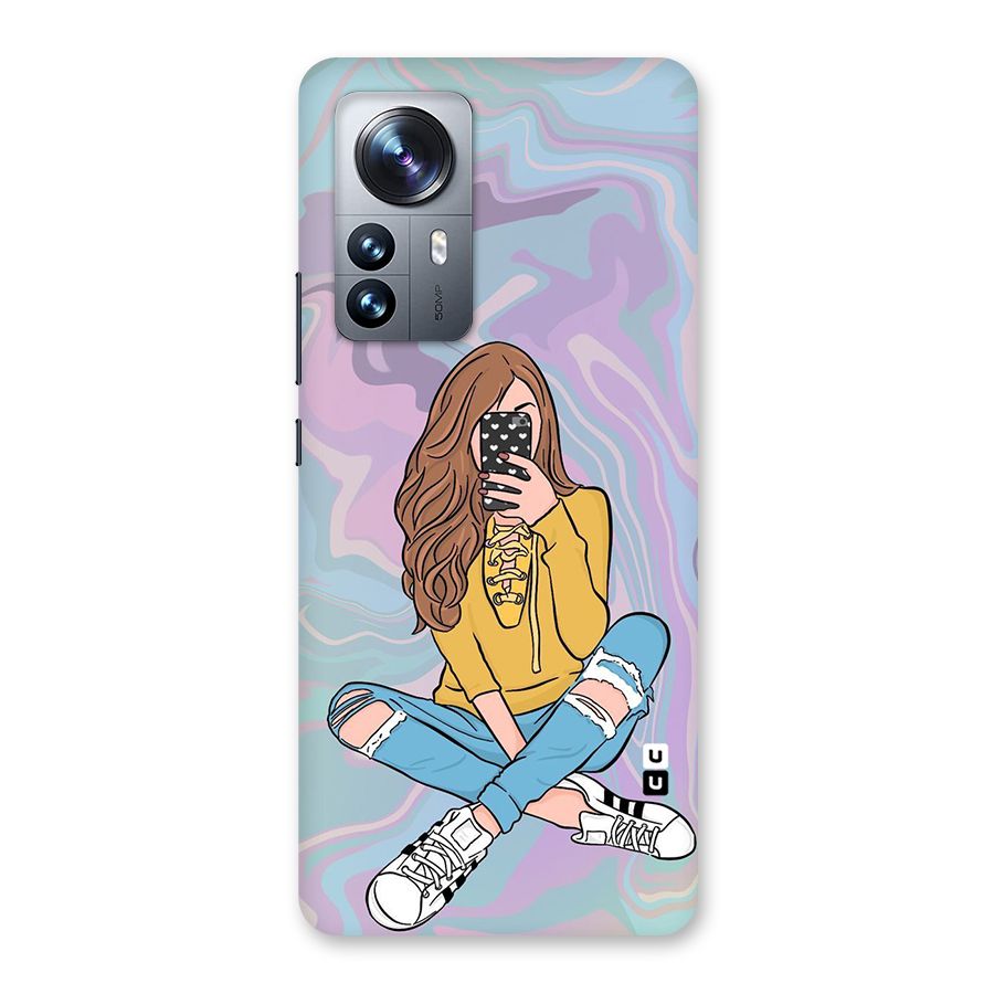 Selfie Girl Illustration Back Case for Xiaomi 12 Pro
