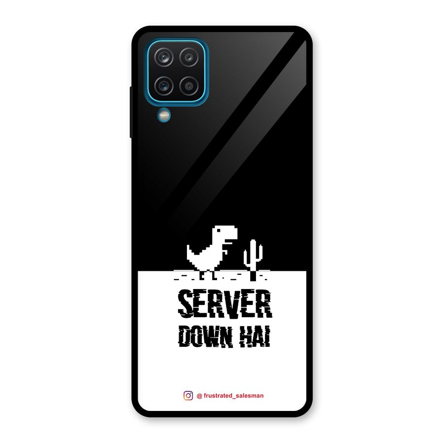 Server Down Hai Black Glass Back Case for Galaxy A12