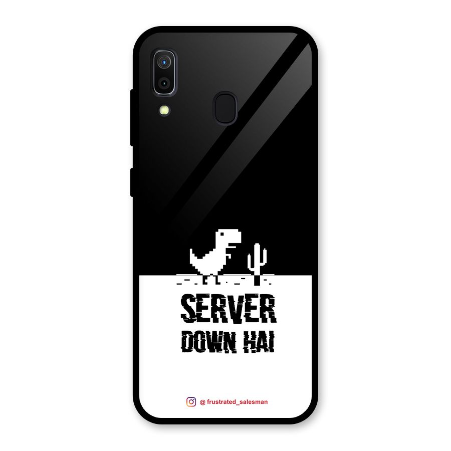 Server Down Hai Black Glass Back Case for Galaxy A30