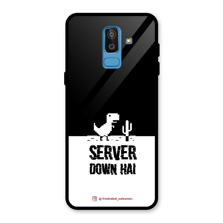 Server Down Hai Black Glass Back Case for Galaxy J8