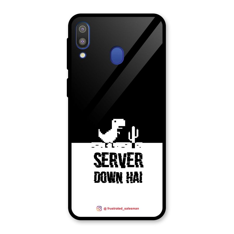 Server Down Hai Black Glass Back Case for Galaxy M20
