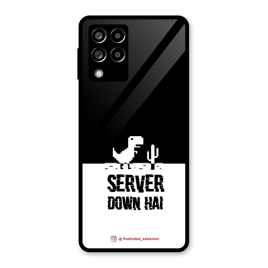 Server Down Hai Black Glass Back Case for Galaxy M53 5G
