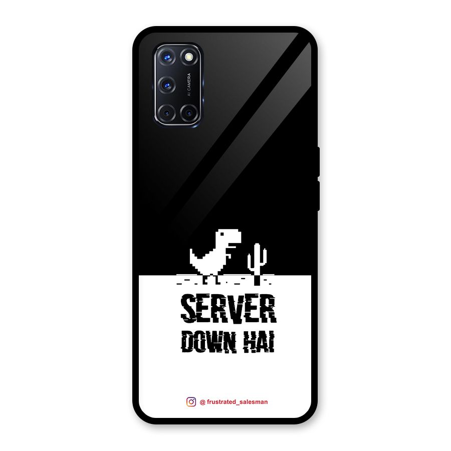 Server Down Hai Black Glass Back Case for Oppo A52