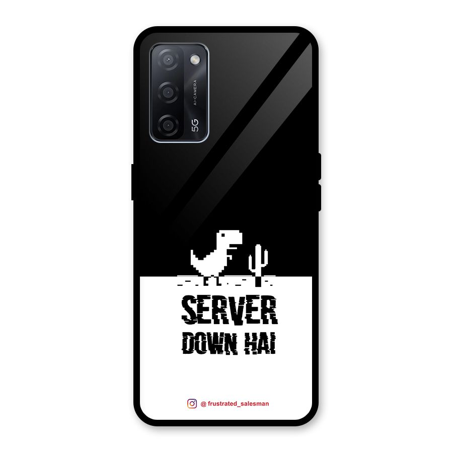 Server Down Hai Black Glass Back Case for Oppo A53s 5G