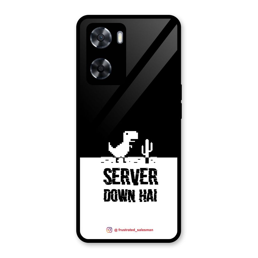 Server Down Hai Black Glass Back Case for Oppo A57 2022