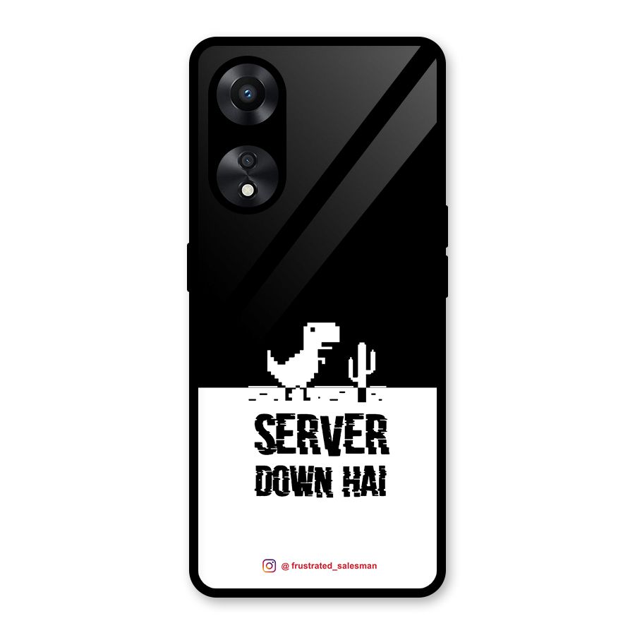 Server Down Hai Black Glass Back Case for Oppo A78
