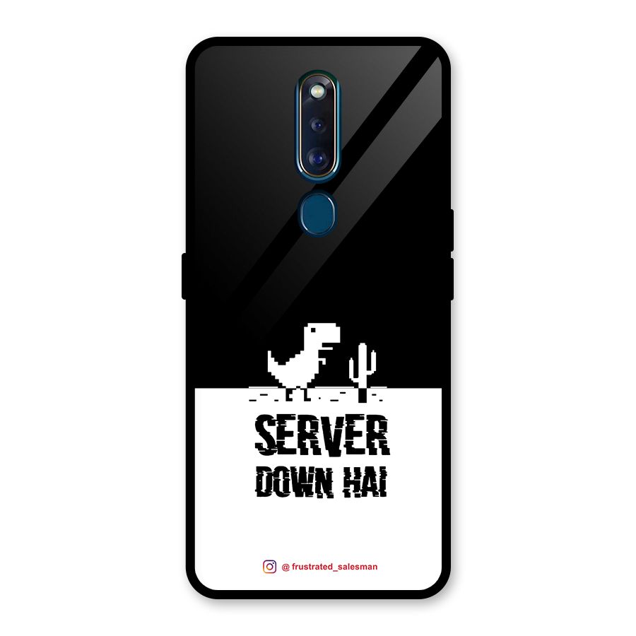 Server Down Hai Black Glass Back Case for Oppo F11 Pro