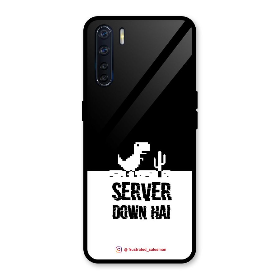 Server Down Hai Black Glass Back Case for Oppo F15