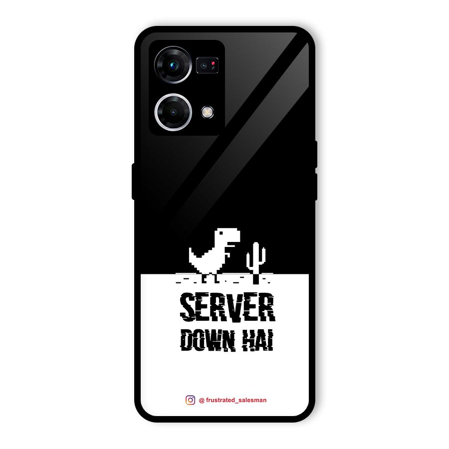 Server Down Hai Black Glass Back Case for Oppo F21 Pro 5G