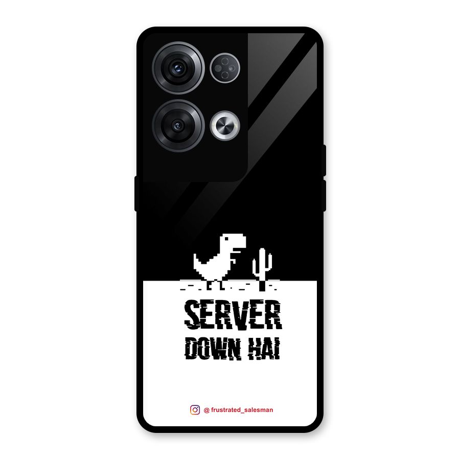 Server Down Hai Black Glass Back Case for Oppo Reno8 Pro 5G