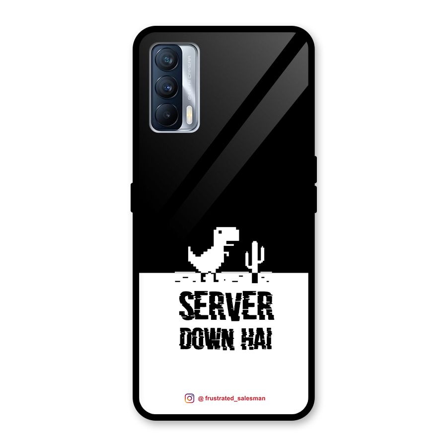 Server Down Hai Black Glass Back Case for Realme X7