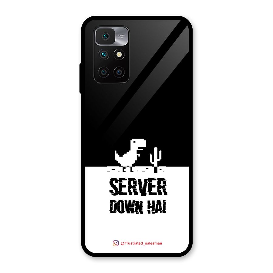 Server Down Hai Black Glass Back Case for Redmi 10 Prime