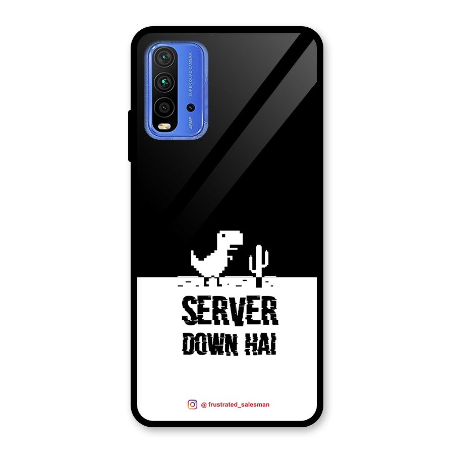 Server Down Hai Black Glass Back Case for Redmi 9 Power
