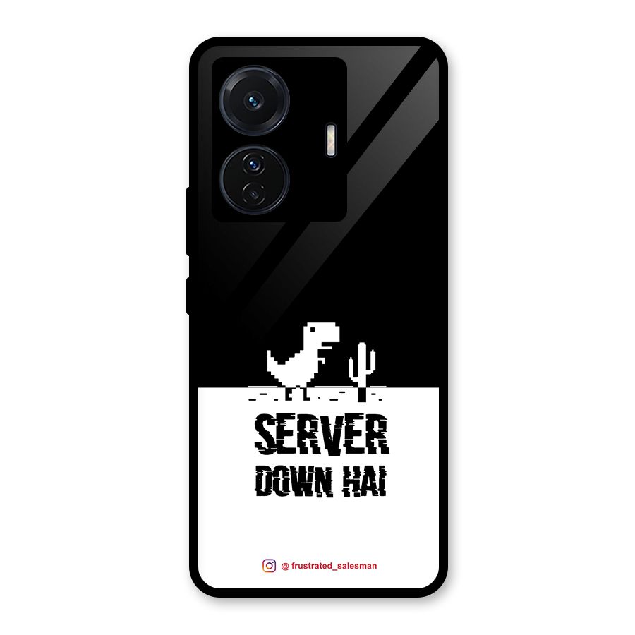 Server Down Hai Black Glass Back Case for Vivo T1 Pro