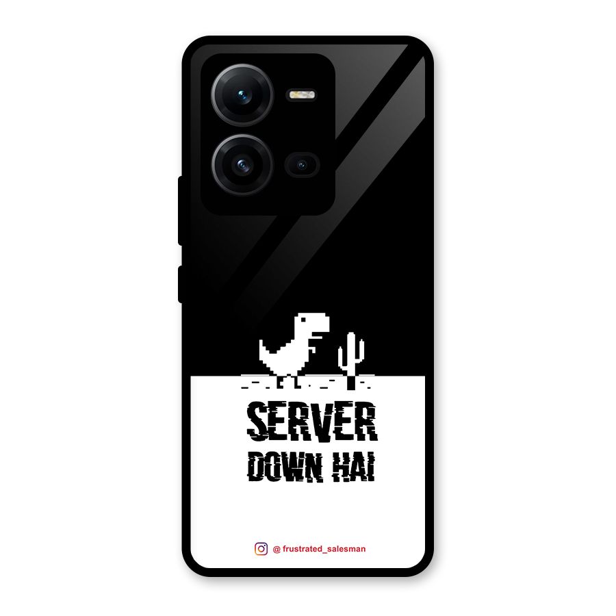 Server Down Hai Black Glass Back Case for Vivo V25