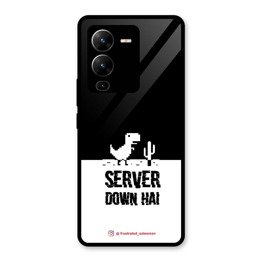 Server Down Hai Black Glass Back Case for Vivo V25 Pro