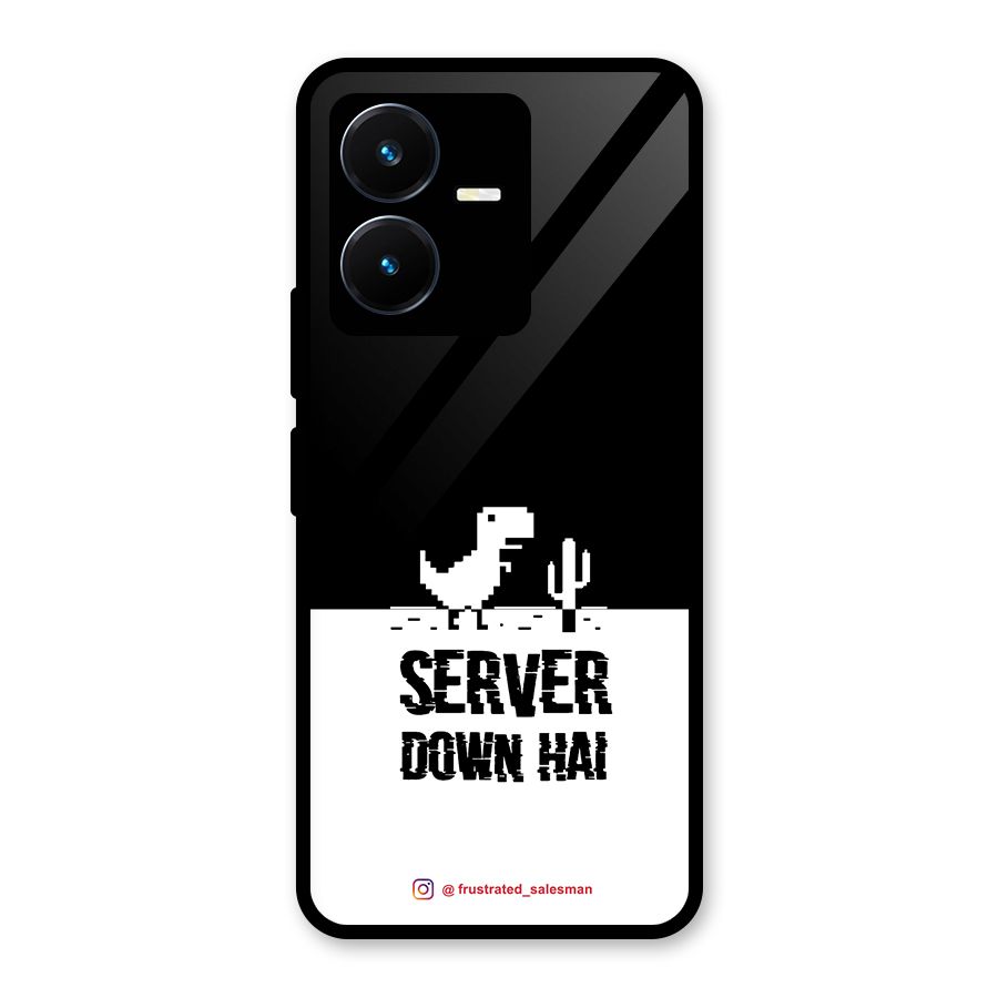 Server Down Hai Black Glass Back Case for Vivo Y22