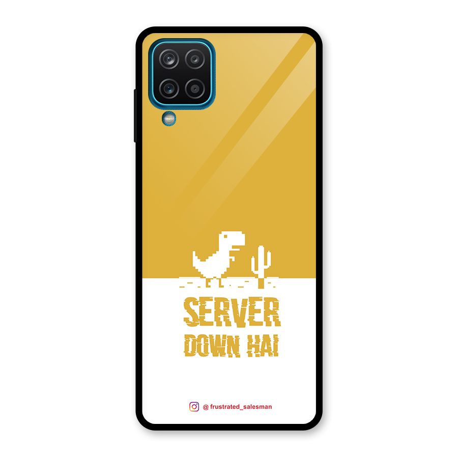 Server Down Hai Mustard Yellow Glass Back Case for Galaxy A12