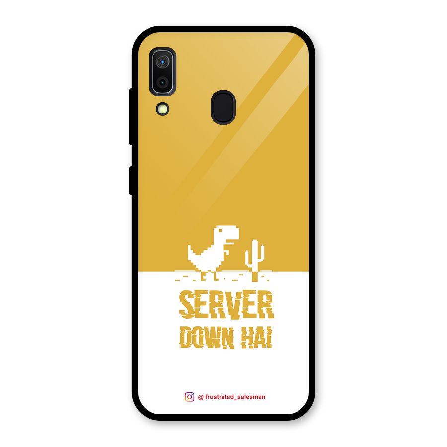 Server Down Hai Mustard Yellow Glass Back Case for Galaxy A30