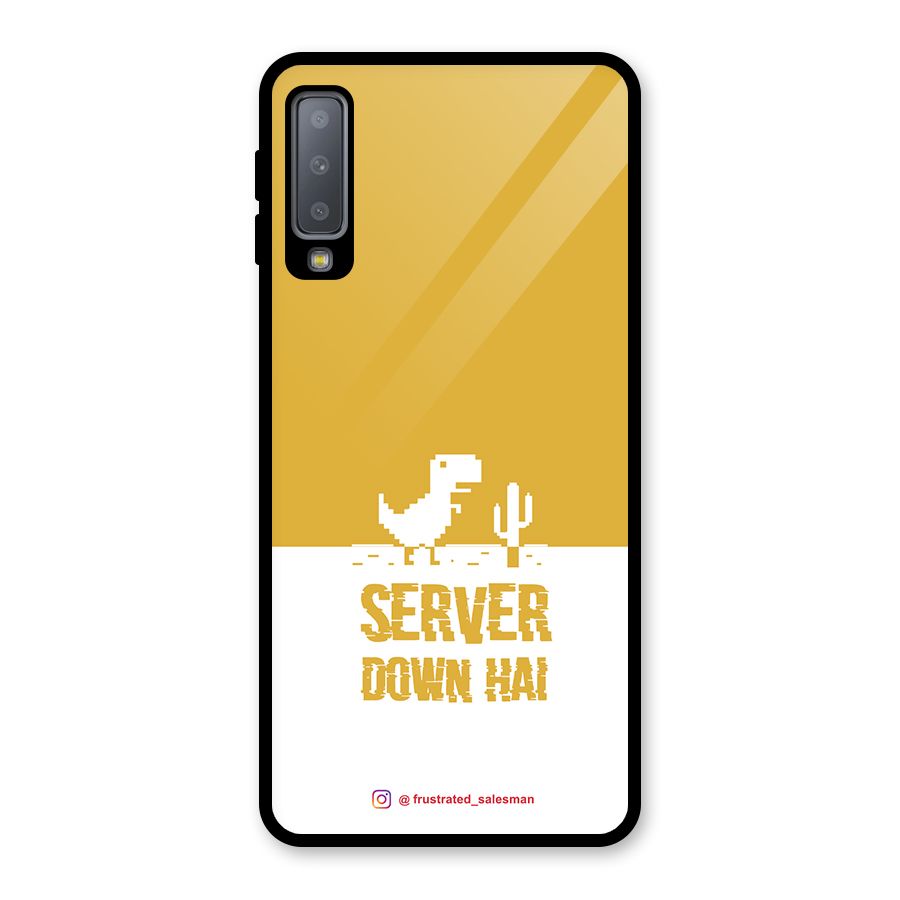 Server Down Hai Mustard Yellow Glass Back Case for Galaxy A7 (2018)