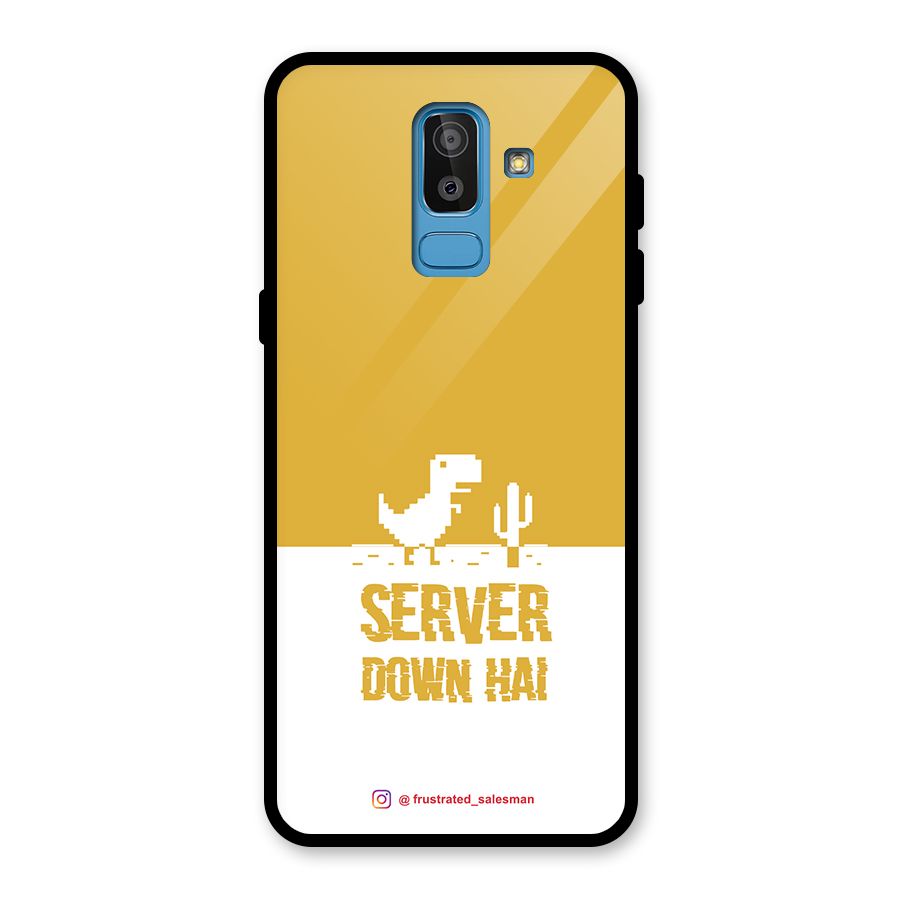 Server Down Hai Mustard Yellow Glass Back Case for Galaxy J8