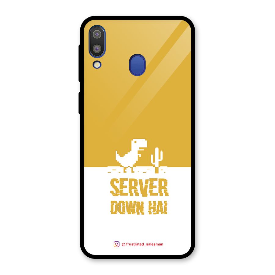 Server Down Hai Mustard Yellow Glass Back Case for Galaxy M20